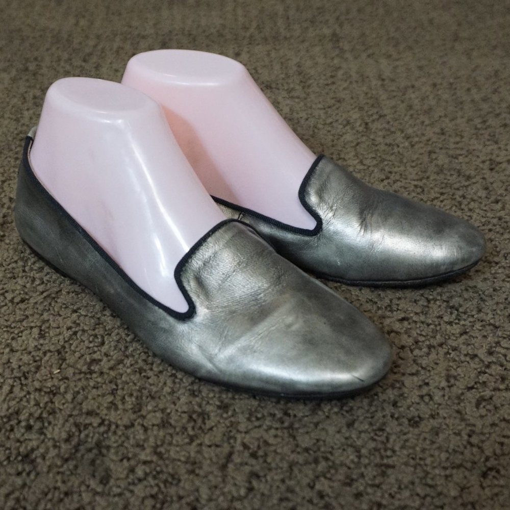 women's Lavorazione Artigiana Barneys NY metallic flats EU 38 US 7.5